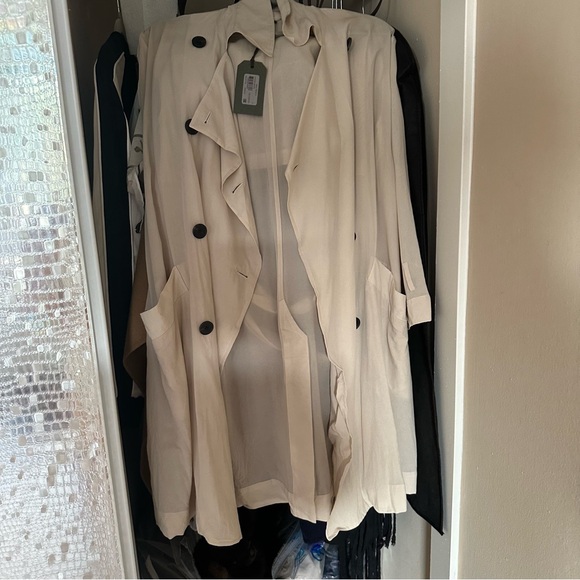 NWT Allsaints Bria Trench Oyster White Beige - Picture 5 of 8